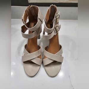Elegant Beige Strappy Heels